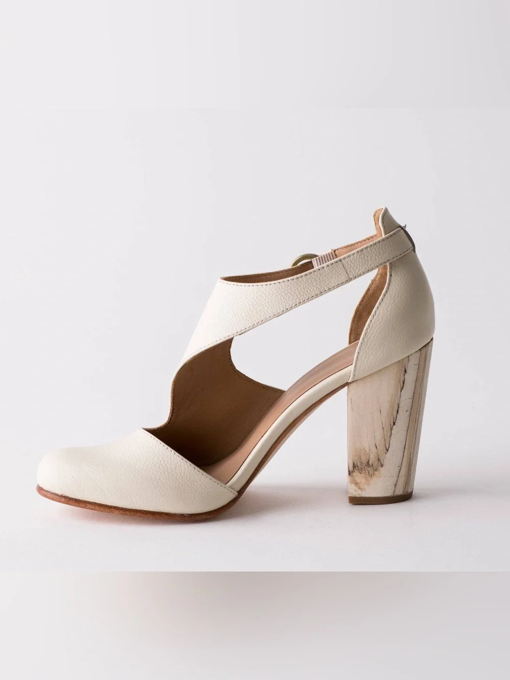 Fortress Luna Naya Leather Cutout Wooden Heels Handmade in Peru